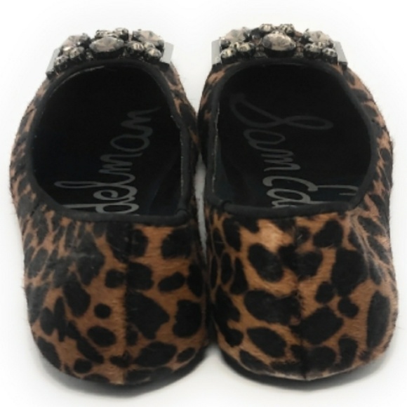 Sam Eldelman Caper jewel Leopard fur print loafers - Picture 7 of 8